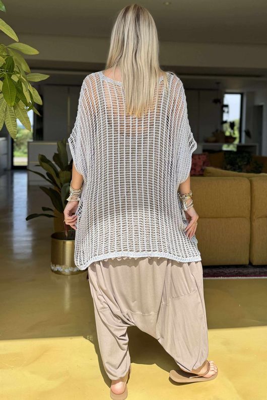 Made in Italy Fisherman Layering Knit Dove